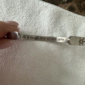 Inspirational Silver cuff Bracelet